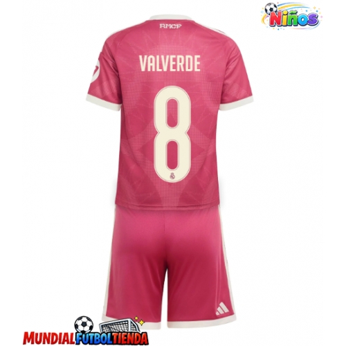 Camiseta Real Madrid Federico Valverde #8 Tercera Equipación Replica 2026-27 para niños mangas cortas (+ Pantalones cortos)